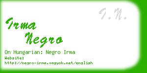 irma negro business card